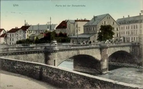 Ak Ulm an der Donau, bei der Donaubrücke