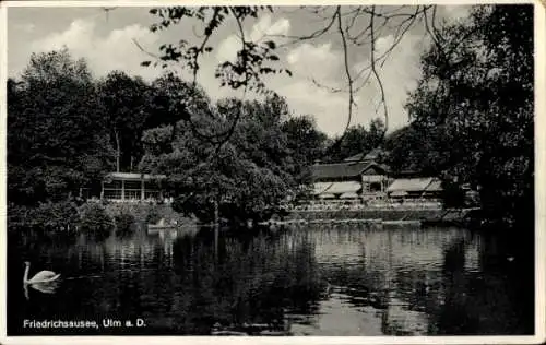 Ak Ulm an der Donau Baden, Stadtparkrestaurant am Friedrichsausee