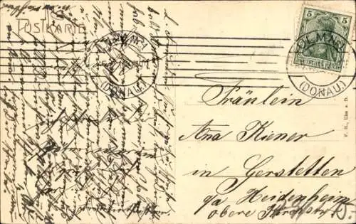 Ak Ulm an der Donau, Stadt im Winter, Rodelspass