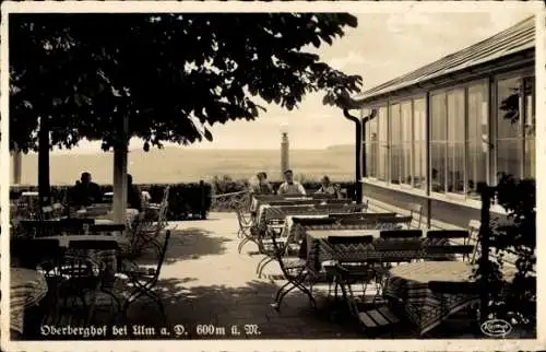 Ak Ulm an der Donau, Oberberghof, Terrasse