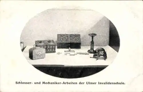 Ak Ulm an der Donau, Schlosser- und Mechaniker-Arbeiten der Ulmer Invalidenschule