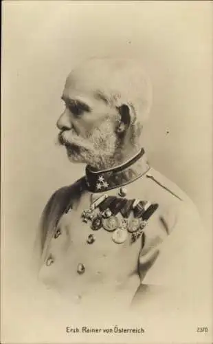 Ak Erzherzog Rainer von Österreich, Seitenportrait in Uniform