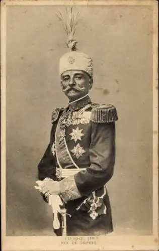 Ak König Peter I. von Serbien in Uniform