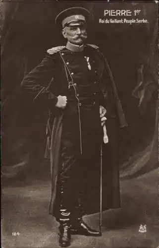 Ak König Peter I. Karadjordjevic von Jugoslawien, Serbien, Portrait, Uniform