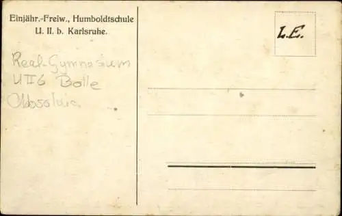 Handgemalt Ak Karlsruhe in Baden, Realgymnasium, UII6 Bolle, Absolvia