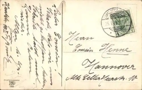 Ak Blühender Baum, Wohnhaus, Gebirge, See