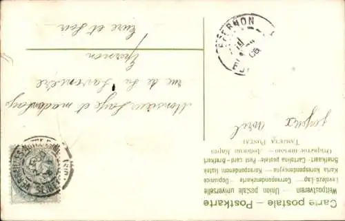 Präge Ak Glückwunsch 1. April, Vergissmeinnicht, Fisch