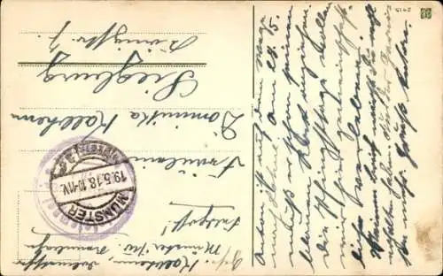 Litho Glückwunsch Pfingsten, Maikäfer, Birke
