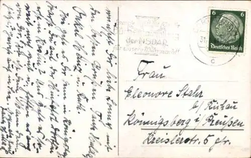 Ak Frohe Pfingsten, Maikäfer sitzt auf einem Blatt, Birke