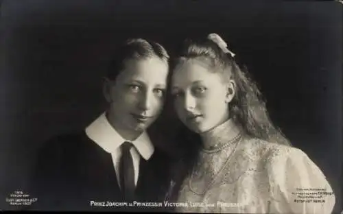 Ak Prinz Joachim von Preußen, Prinzessin Victoria Luise von Preußen