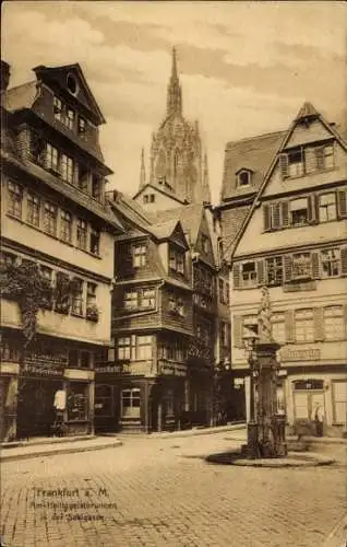 Ak Frankfurt am Main, Am Heiliggeistbrunnen in der Saalgasse, G. Wilhelm Schäfer, Dom