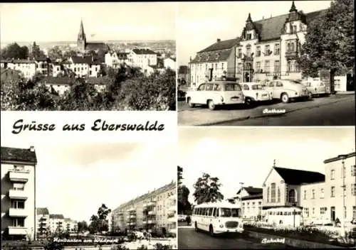 Ak Eberswalde in der Mark, Rathaus, Heubauten am Wildpark, Bahnhof