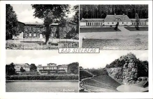 Ak Bad Segeberg in Schleswig Holstein, Jugendherberge, Bad, Kurhaus, Kalkbergstadion