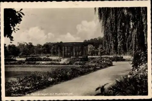 Ak Zwickau in Sachsen, Parkanlage, Musiktempel