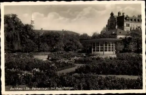 Ak Zwickau in Sachsen, Parkanlagen, Musiktempel