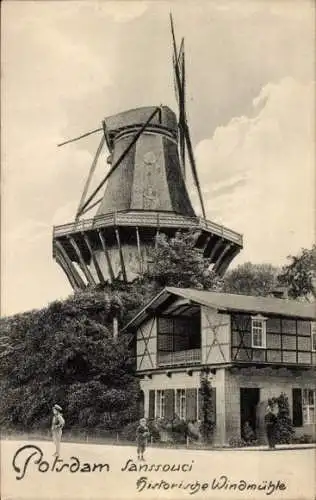 Ak Potsdam Sanssouci, Historische Windmühle