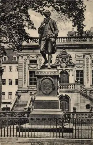 Ak Leipzig in Sachsen, Goethe Denkmal