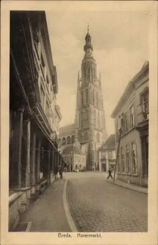 Ak Breda Nordbrabant Niederlande, Havermarkt, Kirche