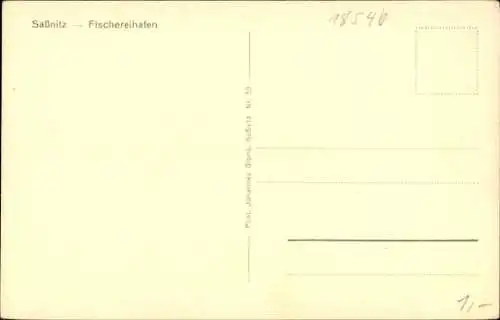 Ak Sassnitz auf Rügen, Fischereihafen, Fischerboote