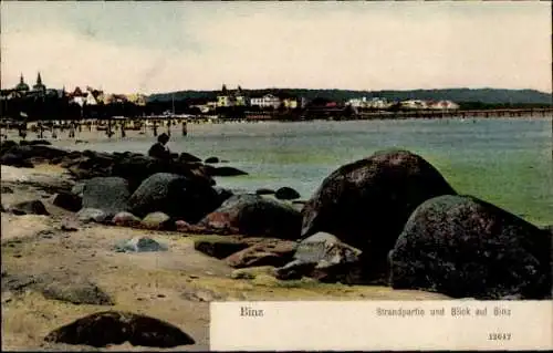 Ak Seebad Binz auf Rügen, Strand