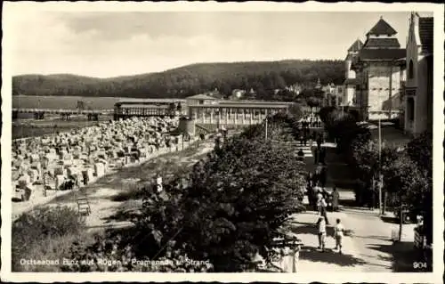 Ak Seebad Binz auf Rügen, Promenade, Strand