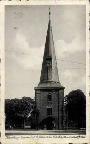 Ak Hamburg Nord Eppendorf, St. Johannis Kirche, Straßenansicht, Turm