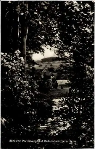 Ak Oberschlema Bad Schlema im Erzgebirge, Blick vom Poetenwege auf Radiumbad Oberschlema.