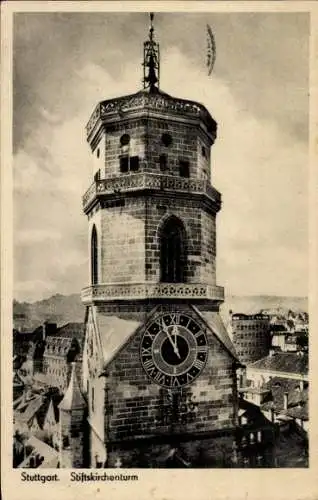 Ak Stuttgart in Württemberg, Stiftskirchenturm