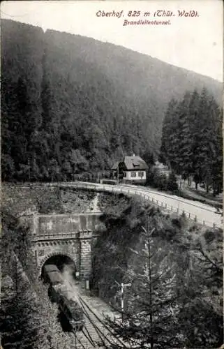 Ak Oberhof im Thüringer Wald, Brandleitentunnel, Dampflok