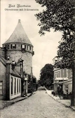 Ak Bad Bentheim in Niedersachsen, Oberstraße mit Schlossturm