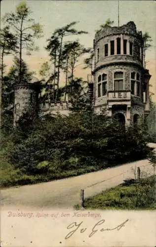 Ak Duisburg im Ruhrgebiet, Ruine auf dem Kaiserberg