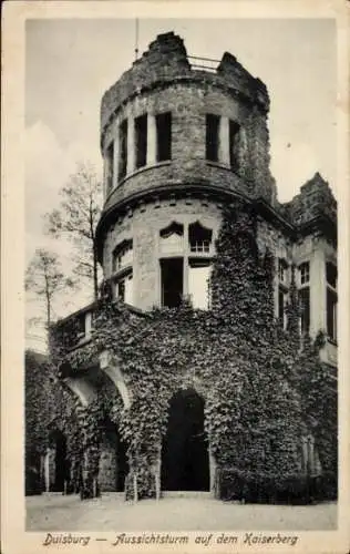 Ak Duisburg im Ruhrgebiet, Aussichtsturm auf dem Kaiserberg