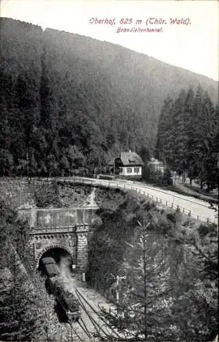 Ak Oberhof im Thüringer Wald, Brandleitentunnel, Dampflok