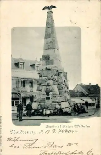 Ak Nordseebad Norderney Ostfriesland, Denkmal Kaiser Wilhelm, Norderney