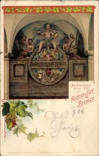 Ak Hansestadt Bremen, Rathskeller, Bachusfass