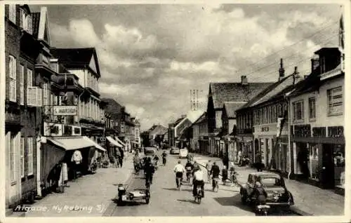 Ak Nyköbing Nykøbing Falster Dänemark, Algade, Strassenansicht