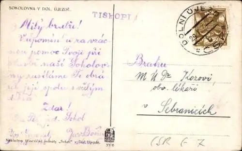 Ak Dolní Újezd Region Pardubice, Sokolovna, Gebäude