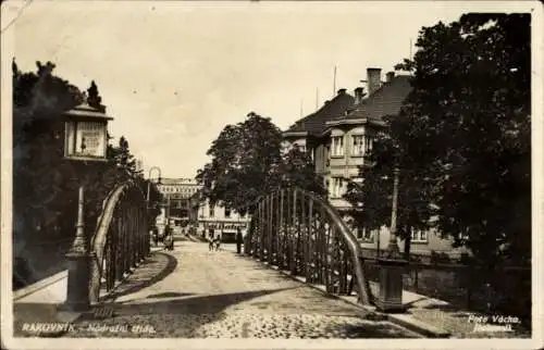 Ak Rakovnik Rakonitz Mittelböhmen, Bahnhofstraße, Rakonitz