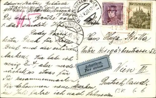 Ak Zlín Gottwaldov in Mähren Region Zlin, Blick auf die Stadt