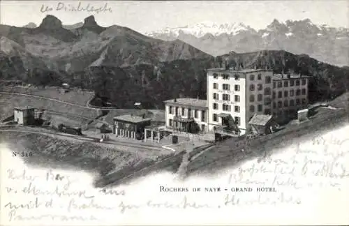 Ak Veytaux Kanton Waadt, Rochers de Naye, Grand Hotel