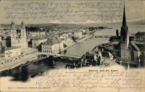 Ak Zürich Stadt Schweiz, Teilansicht der Stadt