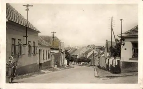 Ak Mladá Vožice Jung Woschitz Region Südböhmen, Straßenansicht