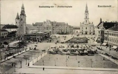 Ak Kecskemét Ketschkemet Ungarn, Freiheitsplatz