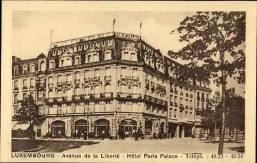 Ak Luxembourg Luxemburg, Avenue de la Liberté, Hotel Paris Palace