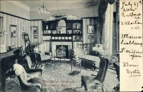 Ak Streatham Lambeth London England, The Grove, Drawing Room