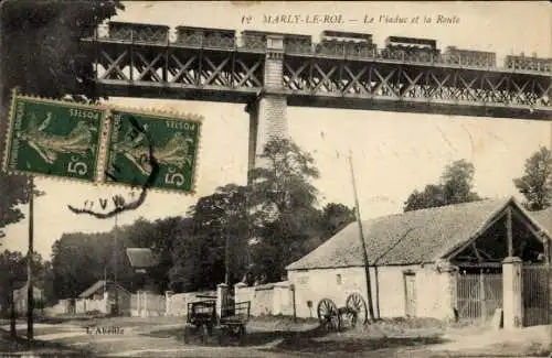 Ak Marly le Roi Yvelines, Le Viaduc et la Route