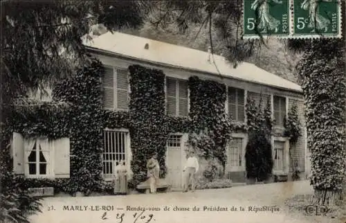 CPA Marly le Roi Yvelines, Rendezvous de chasse du Président de la République