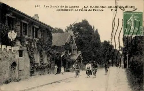 CPA La Varenne Saint-Maur-des-Fossés Val de Marne, Chennevières, Restaurant de l'Écu de France