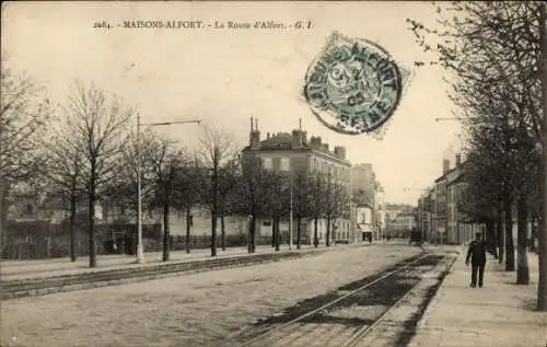 Ak Maisons Alfort Val de Marne, Route d´Alfort