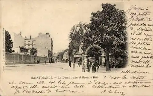 CPA Saint-Mandé Val de Marne, La Demi Lune et Grande Rue